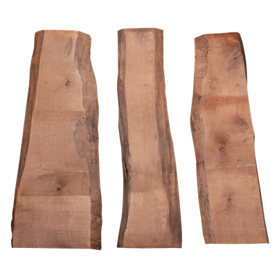 Planches Charcuterie avec chant d'arbre | Noyer européen étuvé | otro 8-10% | épaisseur : 20-30 mm longueur : env. 80-110 cm | largeur : env. 15-30cm
