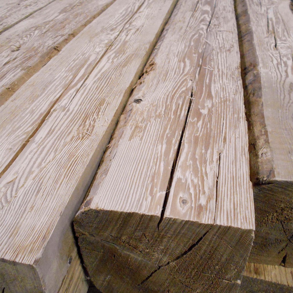 Timber Beams Spruce steamed maschine-chopped, brushed 5000 x 150 x 150 mm