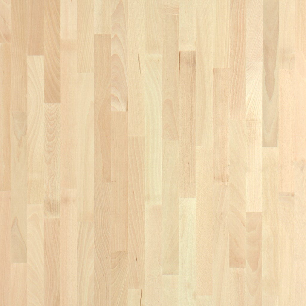 1-Schicht-Massivholzplatten Buche natur A/B, keilgezinkte Lamellen