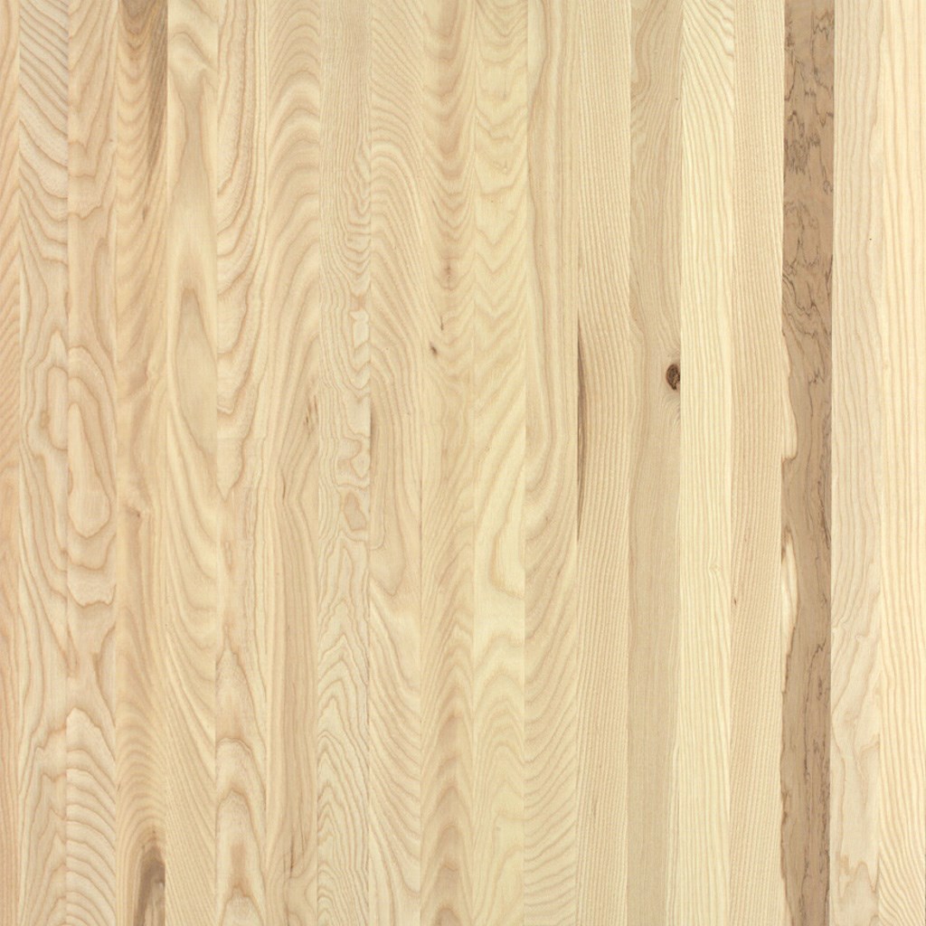 Panneau 1 pli en bois massif Frêne blanc | A/B | lamelles continues