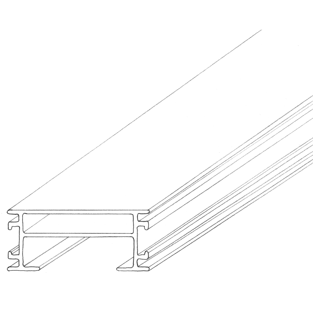 RELO U sous-structure en aluminium | 6000 x 64 x 28 mm
