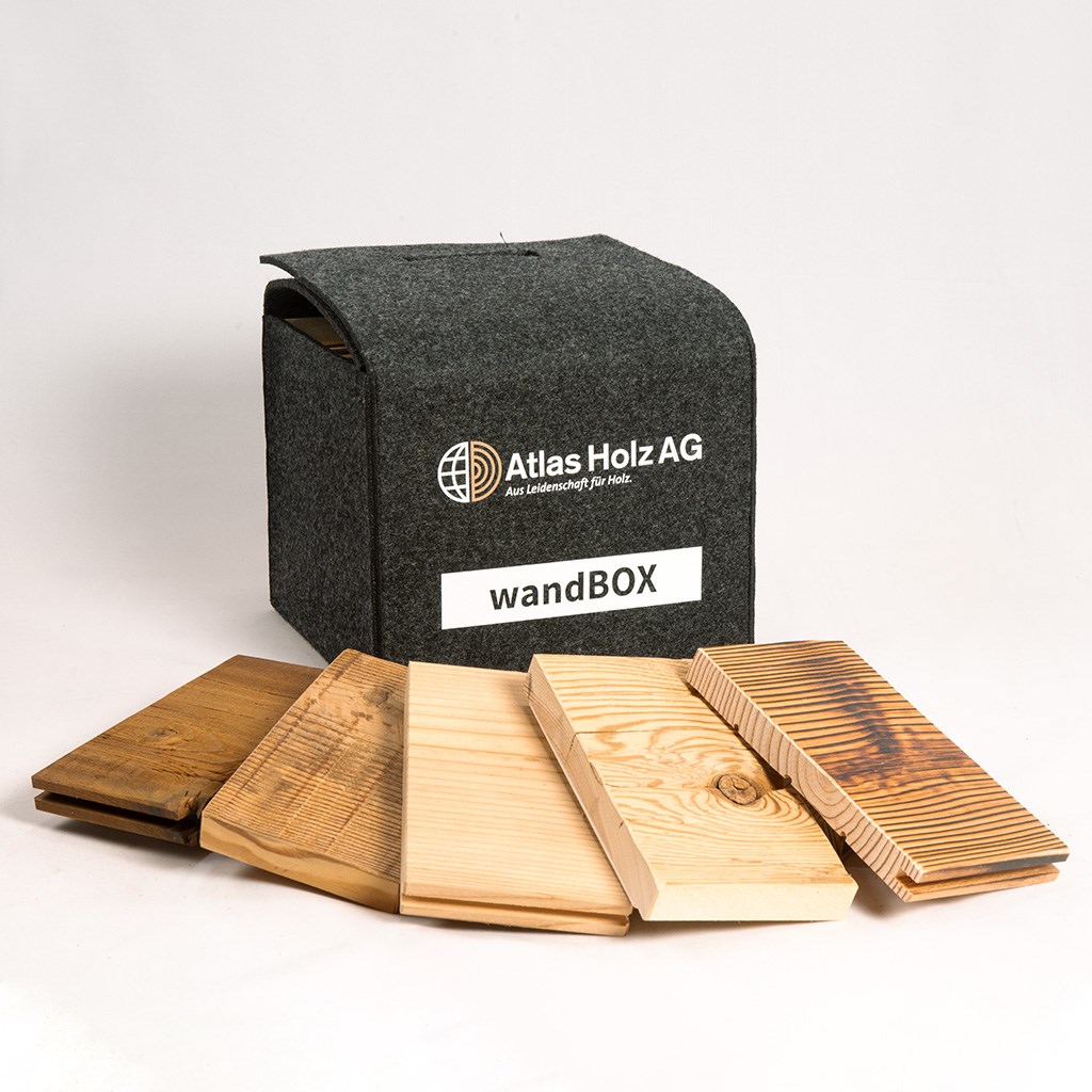 wandBOX by Atlas Holz AG | Musterbox aus Filz mit 19 Mustern