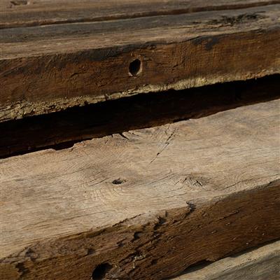 Log Walls Reclaimed Oak original, cleaned 70-90 mm