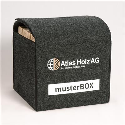 bodenBOX Objekt by Atlas Holz AG | Musterbox aus Filz mit 10 Mustern